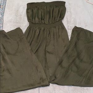 army green wide leg jumpsuit